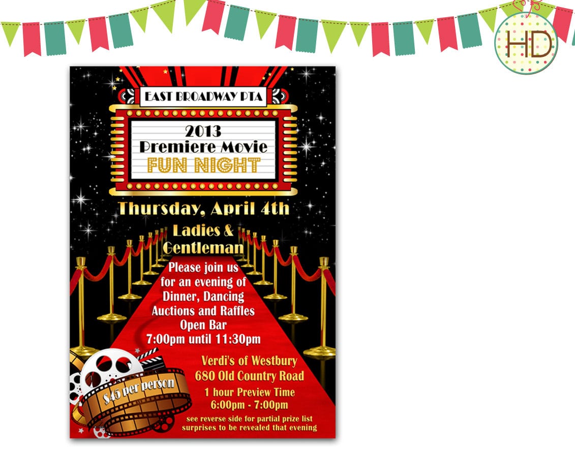 Hollywood Theme Party Invitations