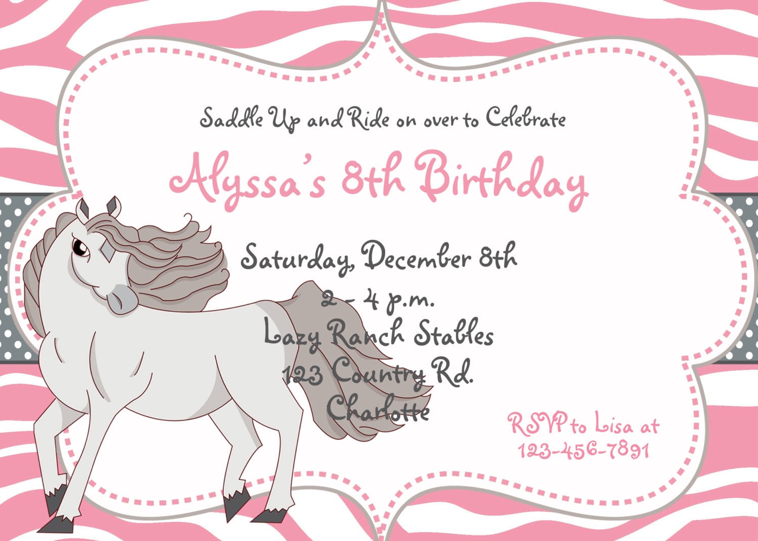 Horse Birthday Party Invitations