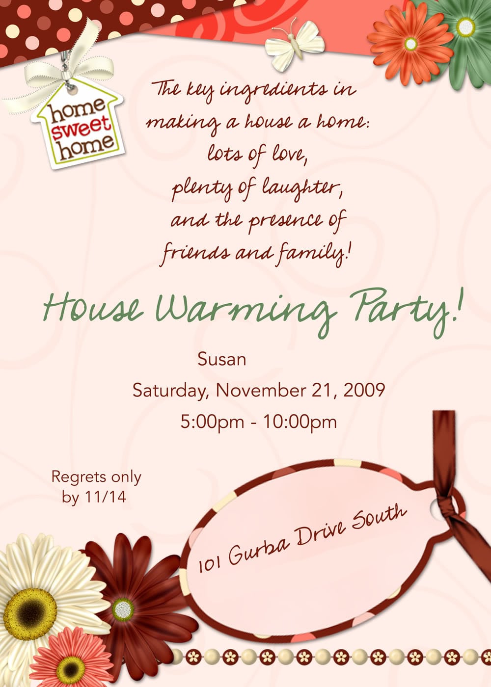 House Warming Party Invitation Wording Samples Just B Cause House