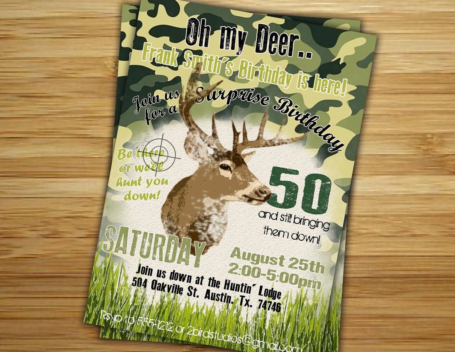 Hunting Birthday Party Invitation   Invite