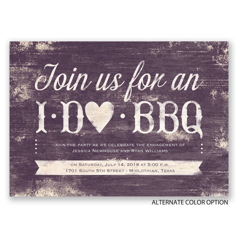 I Do Bbq Engagement Party Invitation