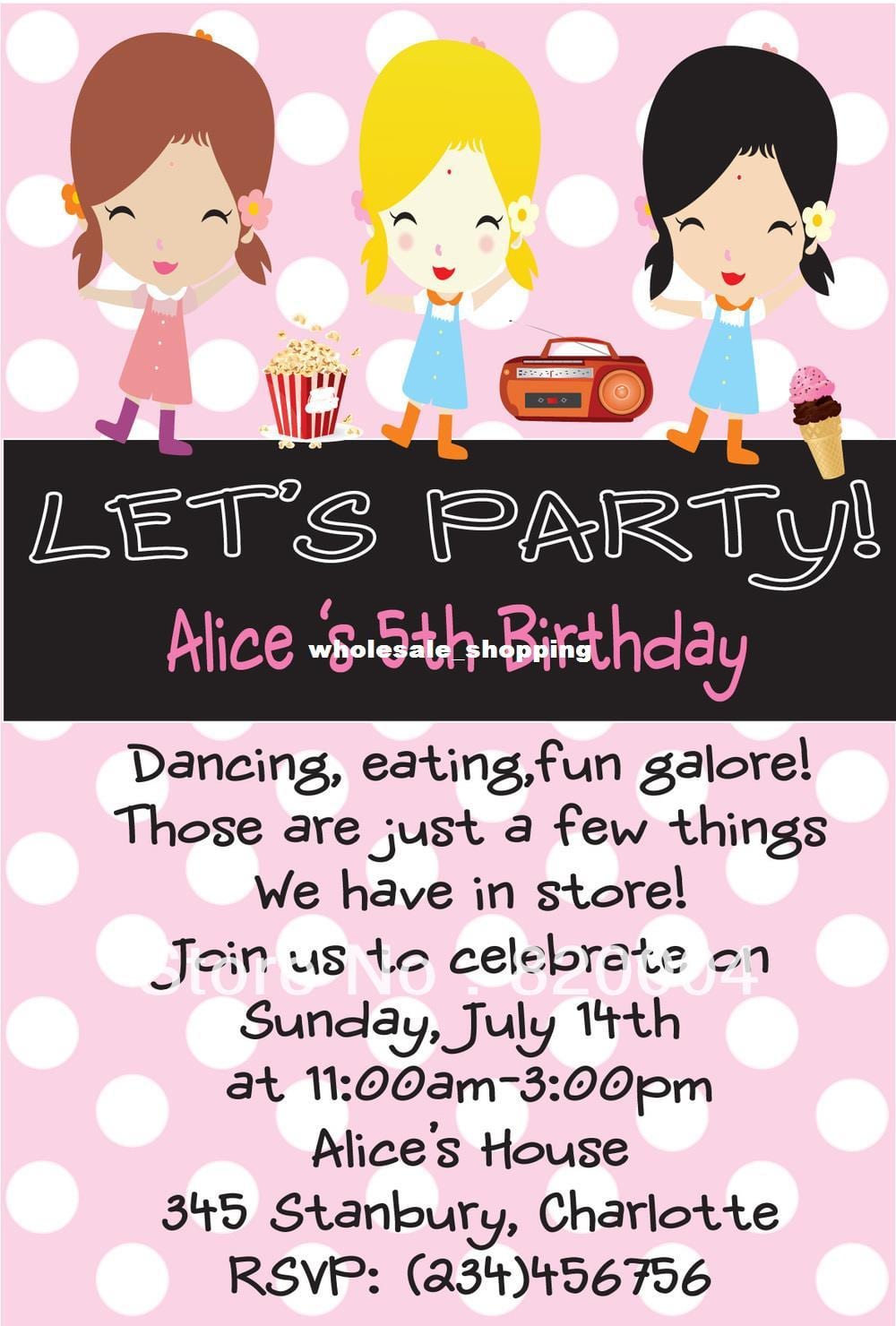 Invitation Card For Kids Birthday Party