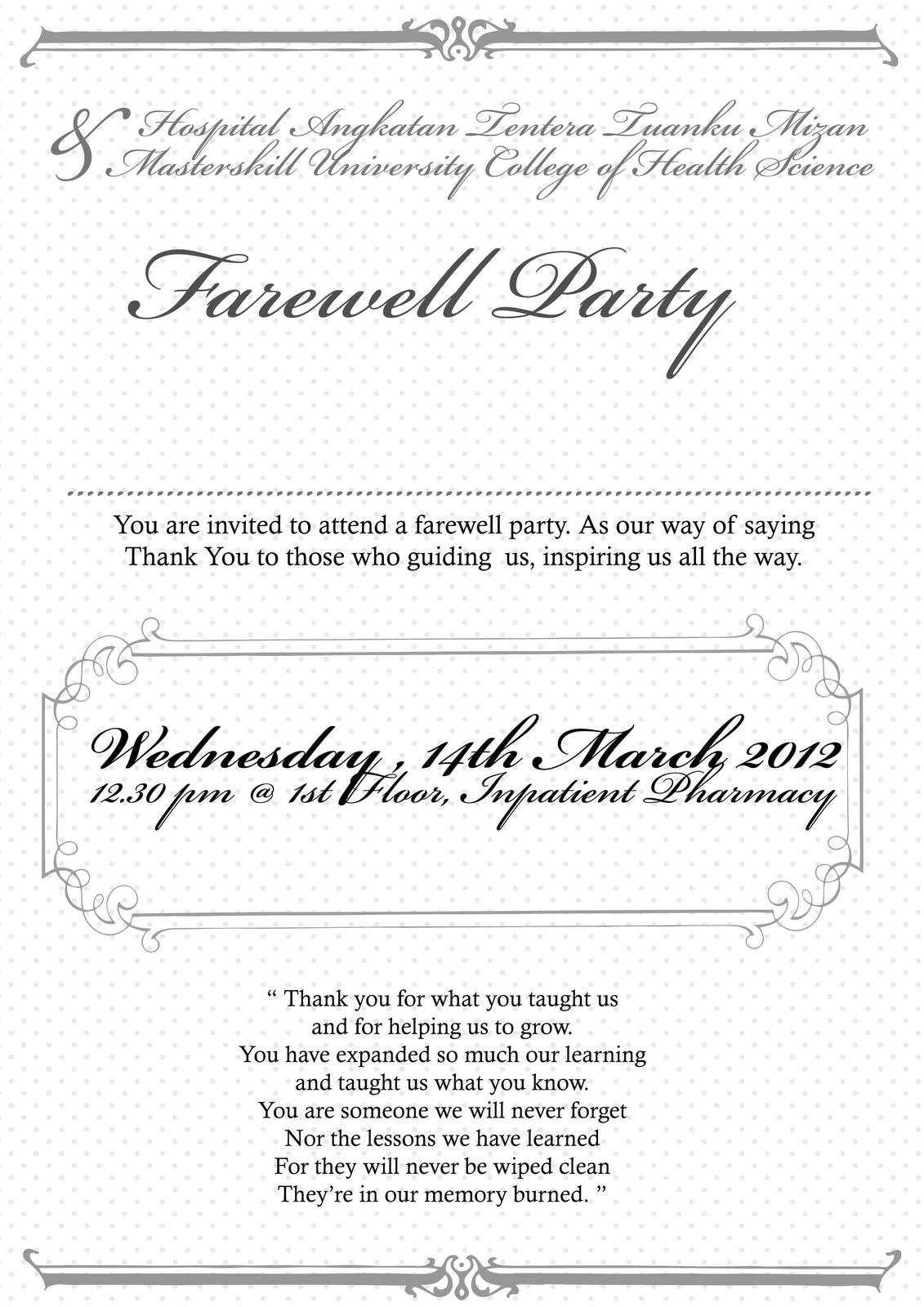 Invitation Letter For Lunch Party