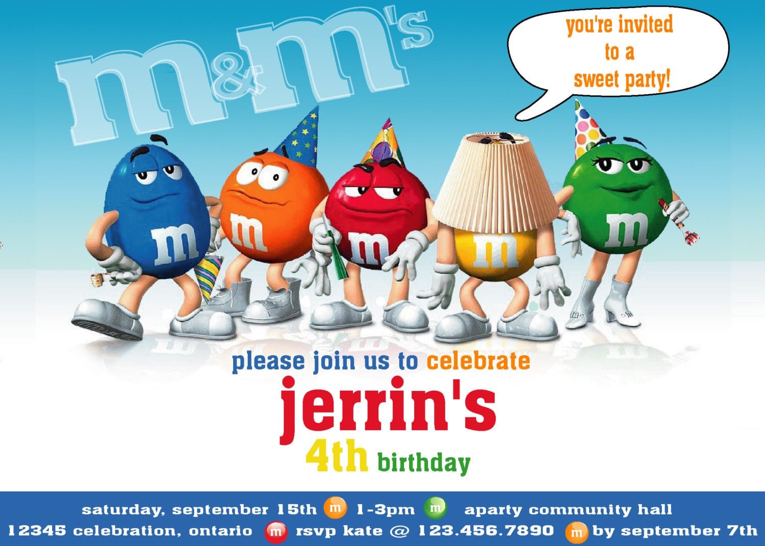 Invitation M&m Chocolate Party Collection Printable