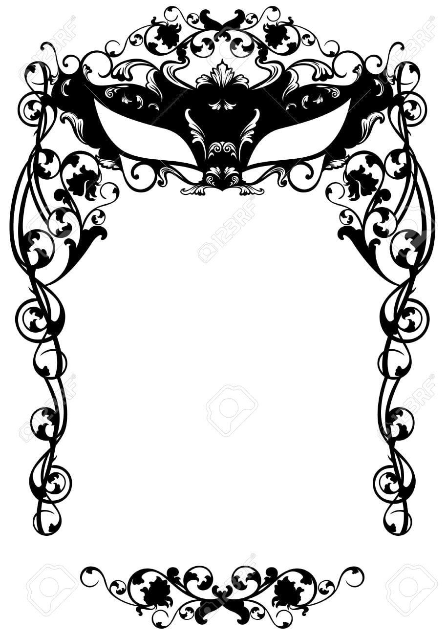 Invitation To Masquerade Party With Carnival Mask