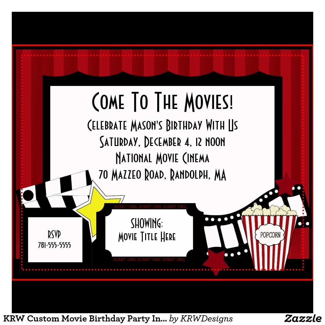 Invitation Wording Movie Party