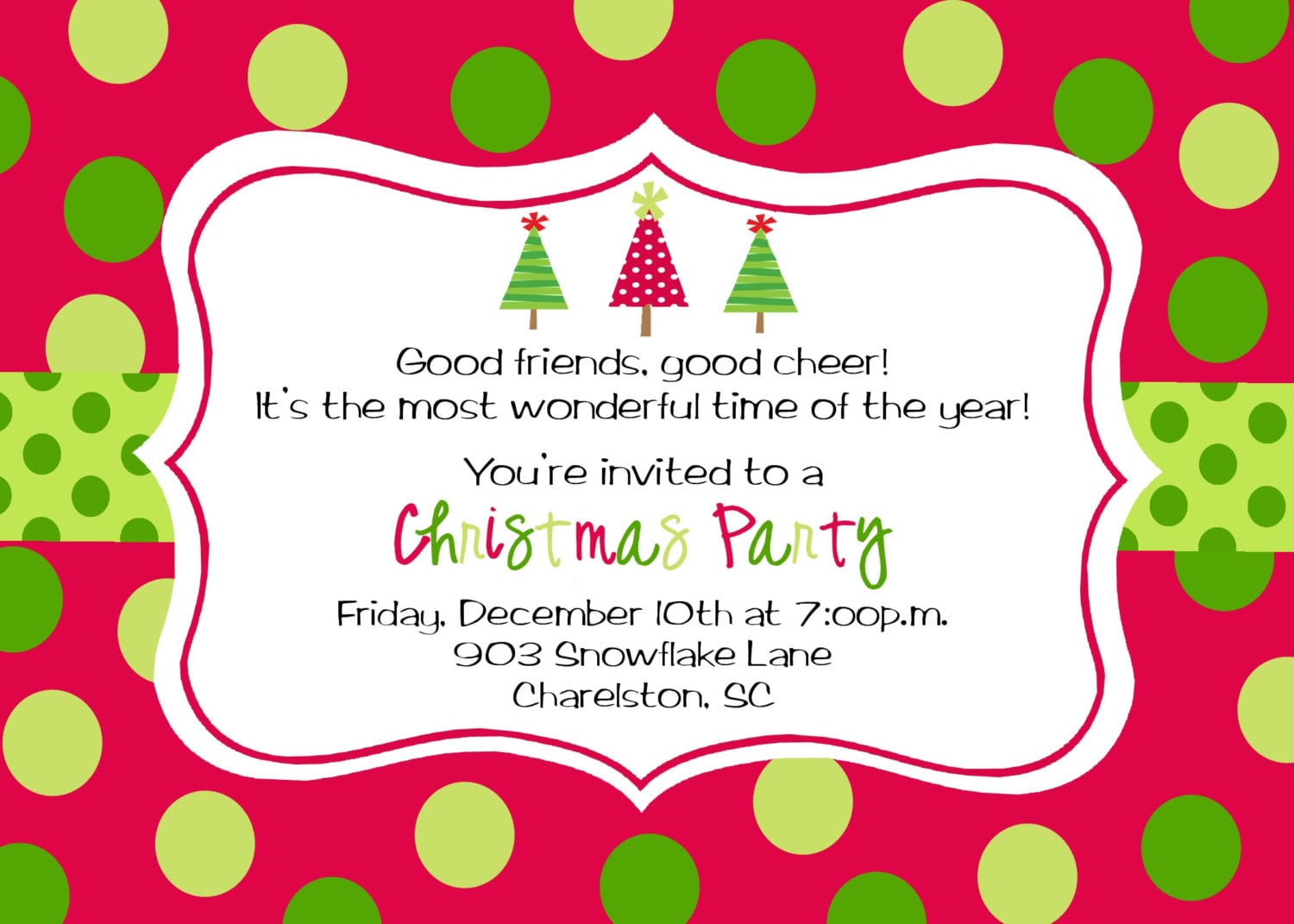 Invitation Wording Samples For Christmas Party