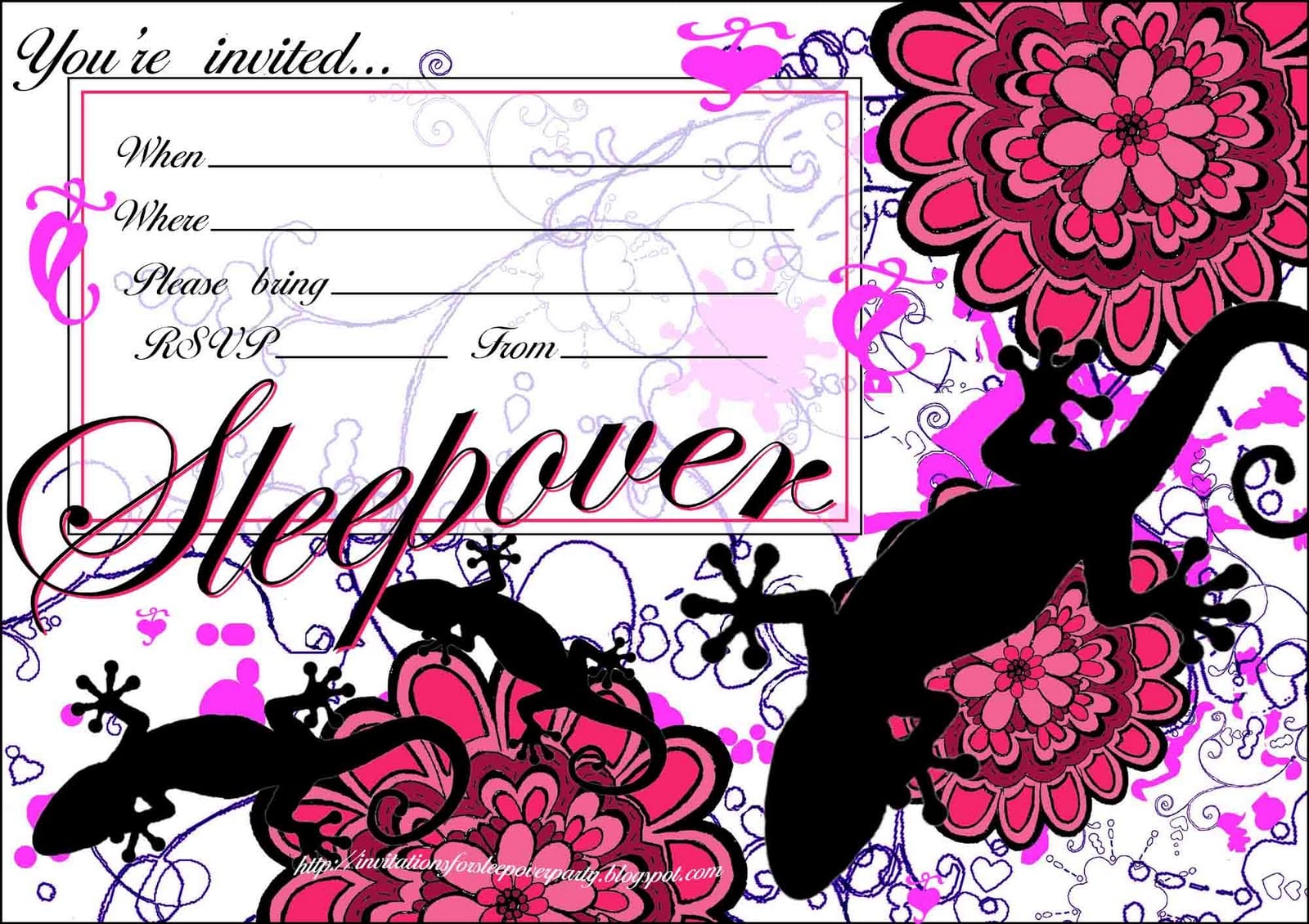 Invitations For Sleepover Party