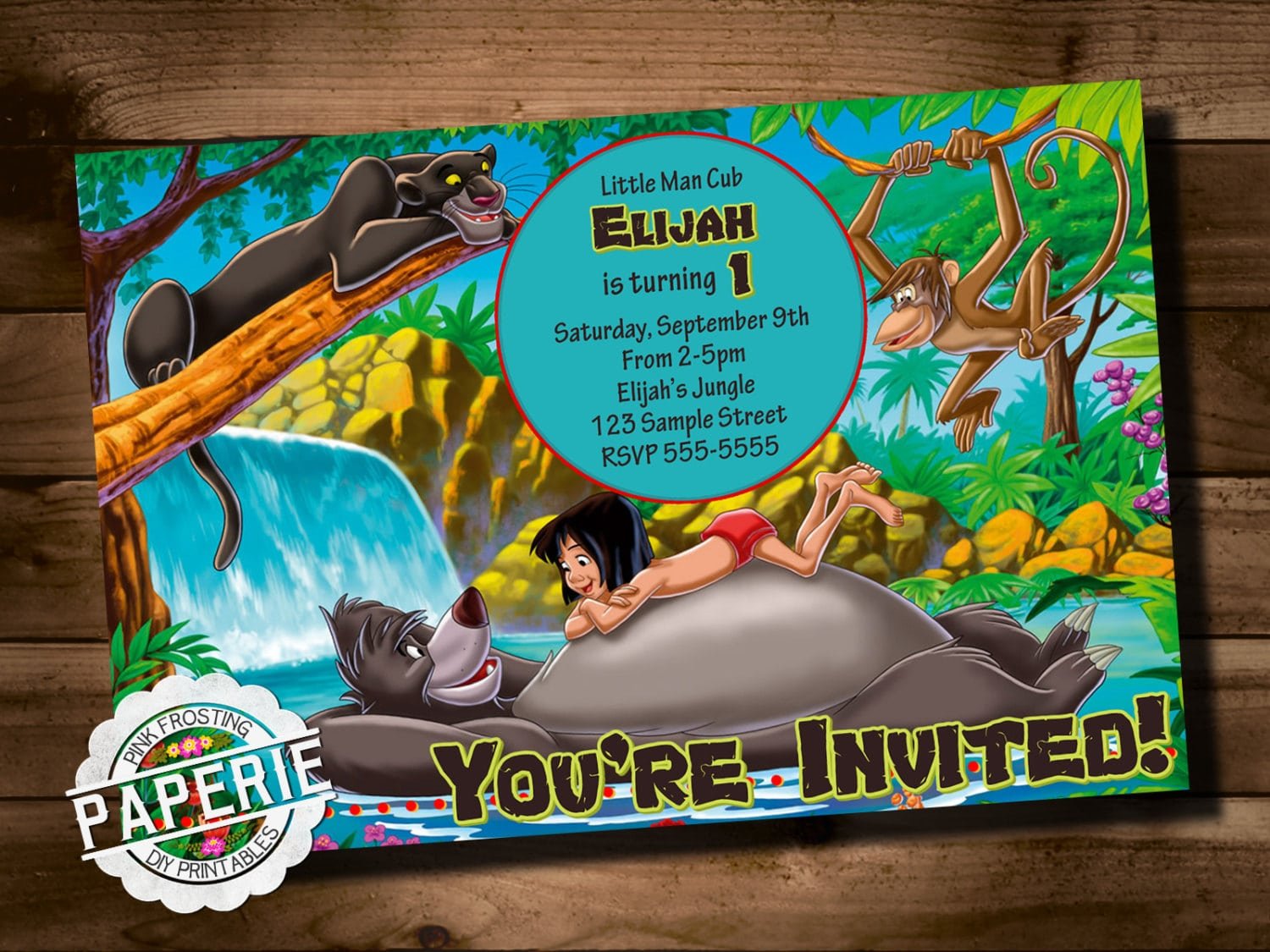Jungle Book Birthday Invitaiton Disney Jungle Book Printable