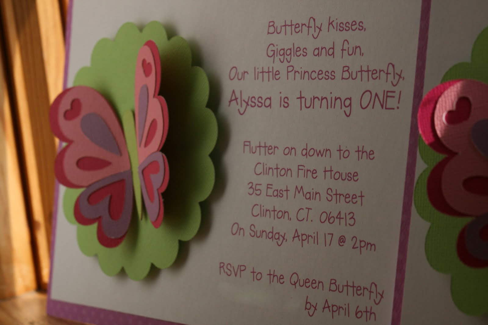 Kt Designs  Birthday Series  Butterfly Birthday Party Invitations