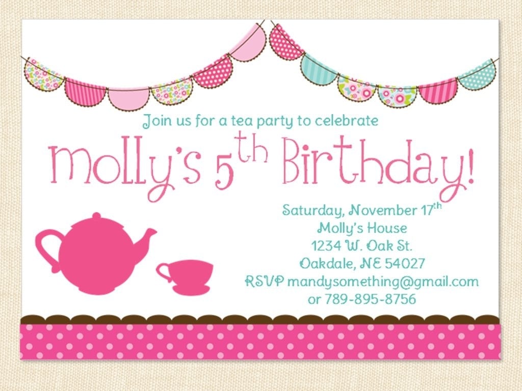 Little Girl Tea Party Invitations Tea Party Invitations Your