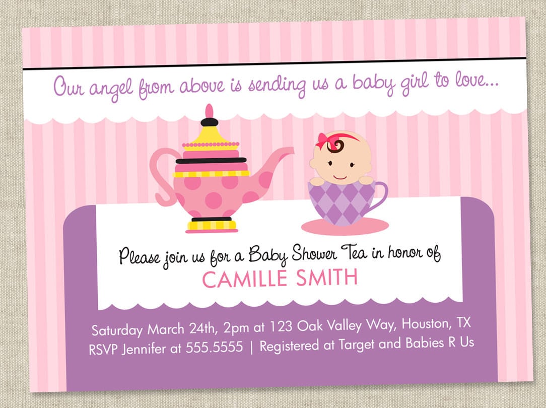 Little Girl Tea Party Invitations Wording