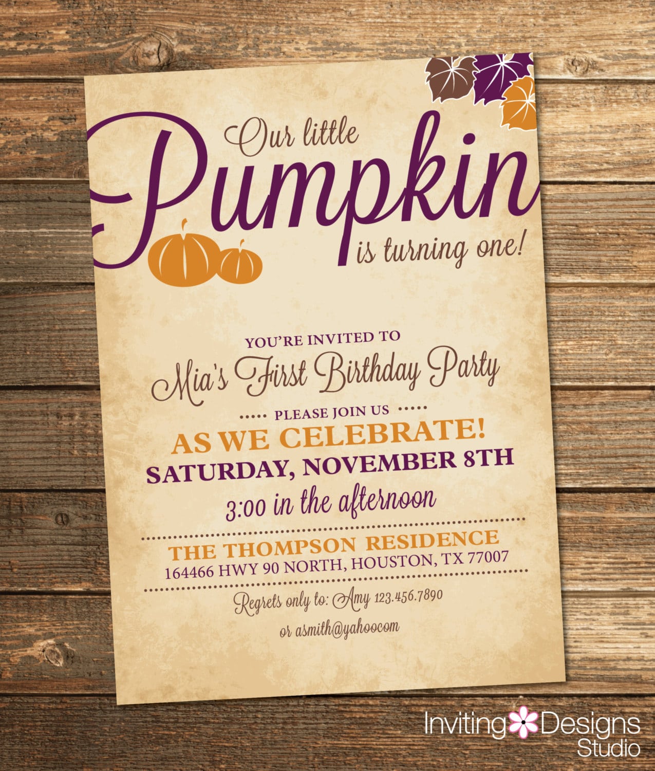 Little Pumpkin Birthday Invitation, Fall Birthday Party, Pumpkin