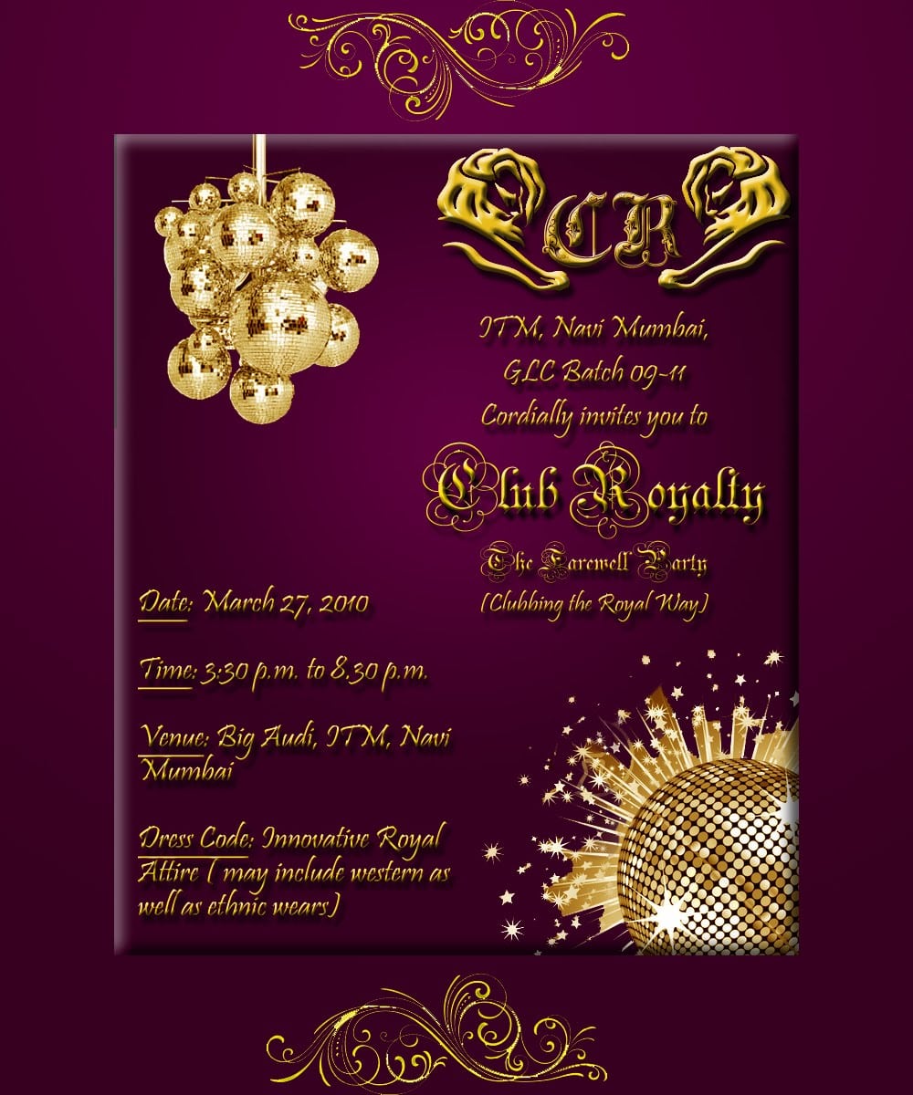 Lovely Invitation Card For Farewell Party On Affordable Article