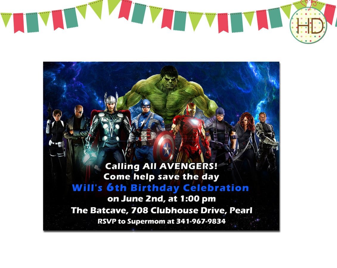Marvel Birthday Party Invitations