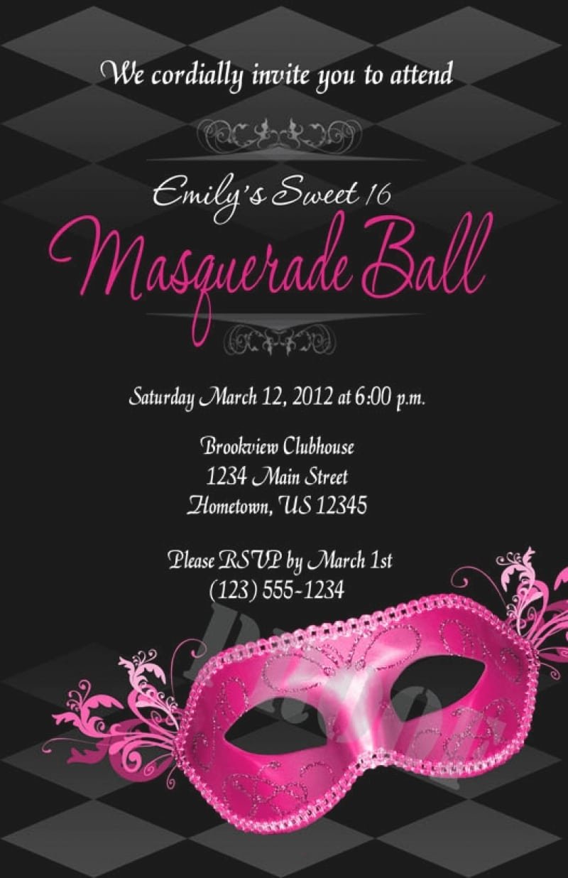 Masquerade Ball Invitation Templates
