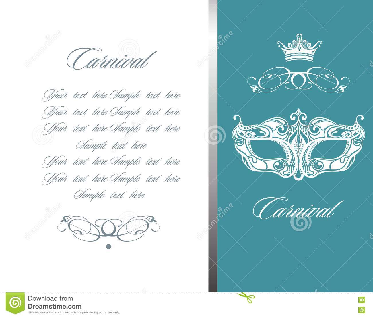 Masquerade Ball Party Invitation Poster Stock Vector