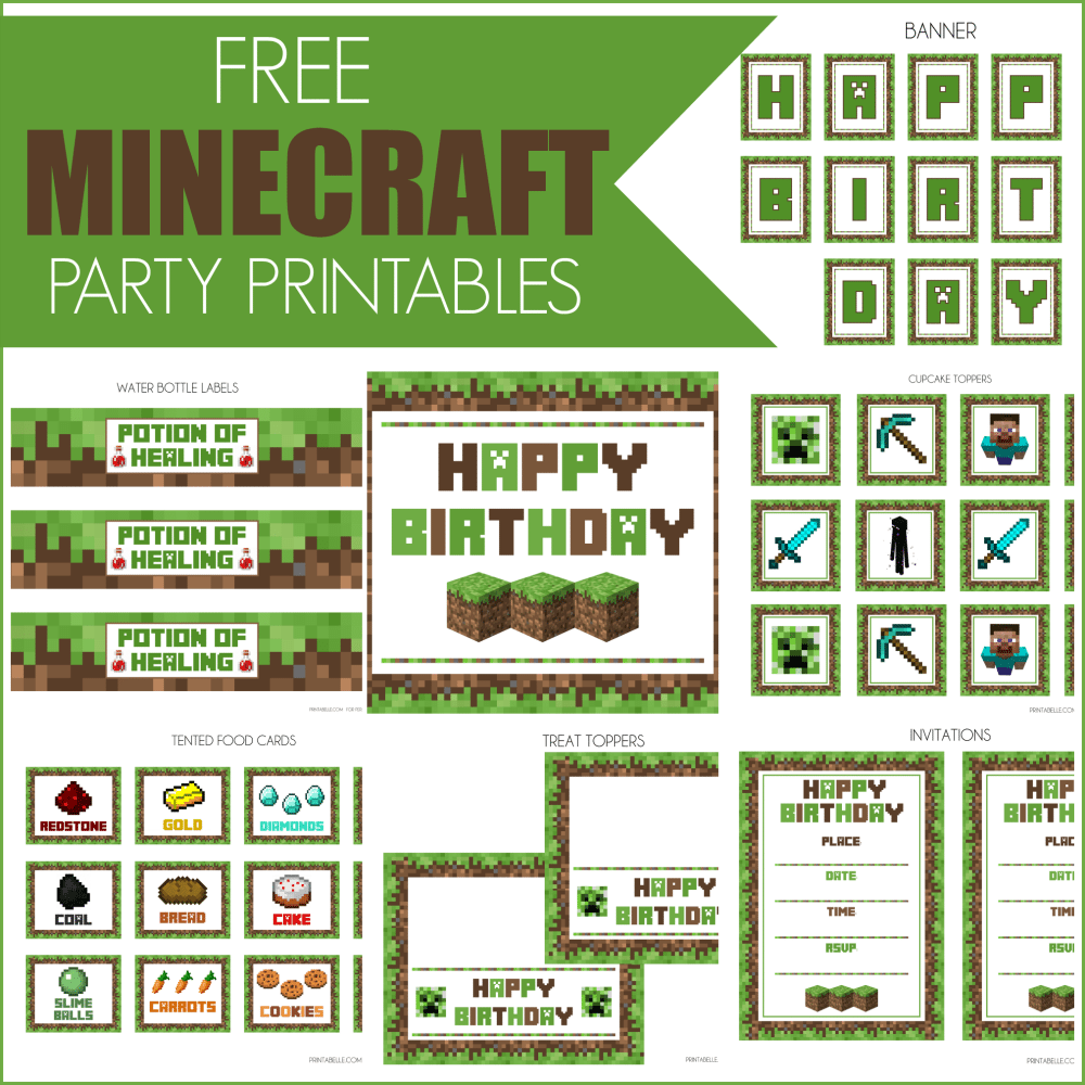 Minecraft Party Invitations Template