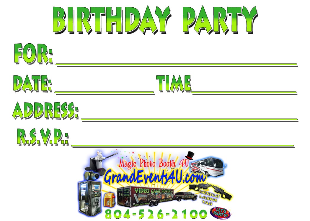 Mobile Laser Tag Party Invitations