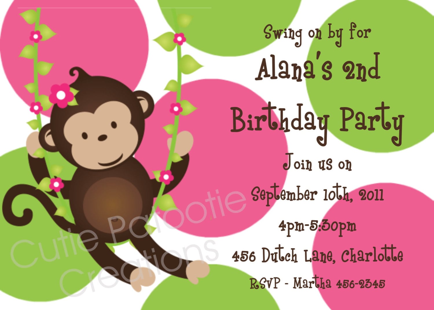 Monkey Birthday Invitation