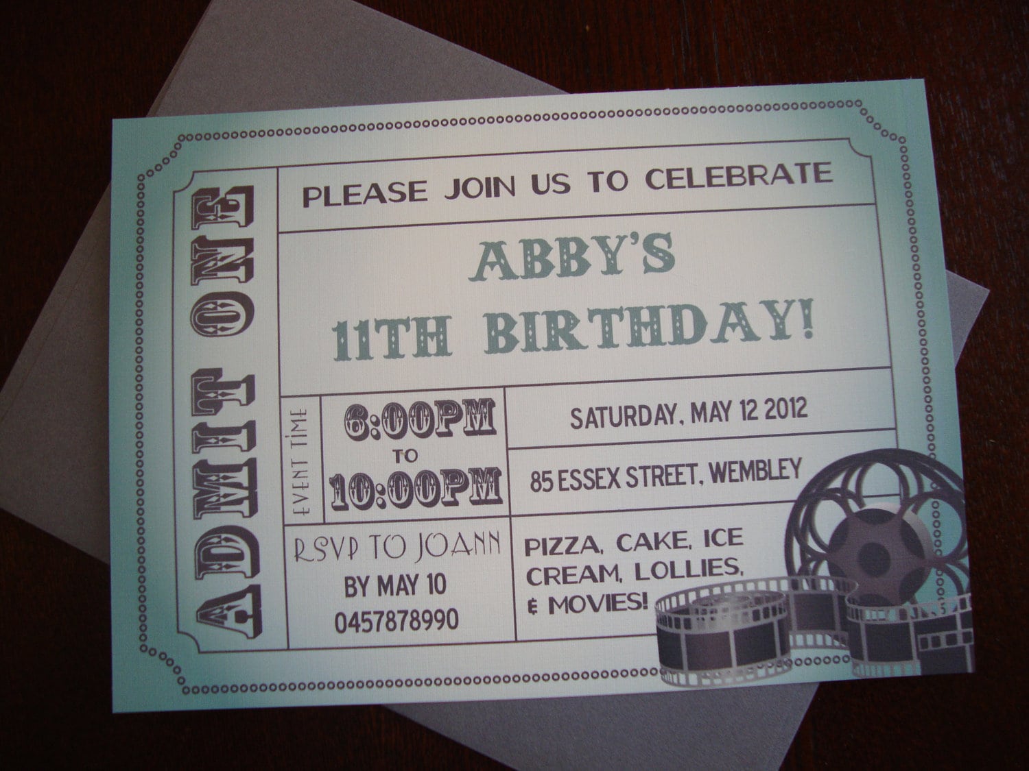 Movie Ticket Birthday Invitation Template