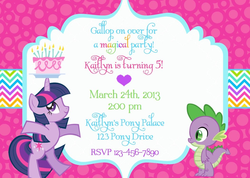 My Little Pony Birthday Invitation Wording