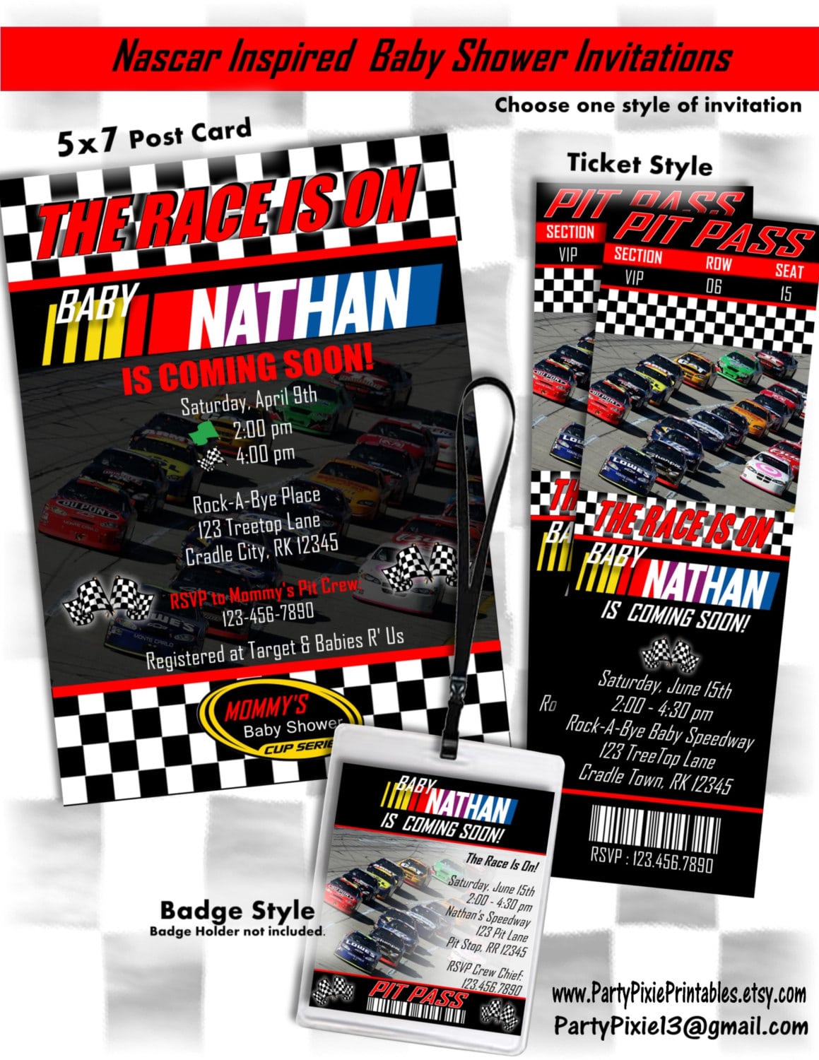 Nascar Inspired Baby Shower Party Package Decorations And
