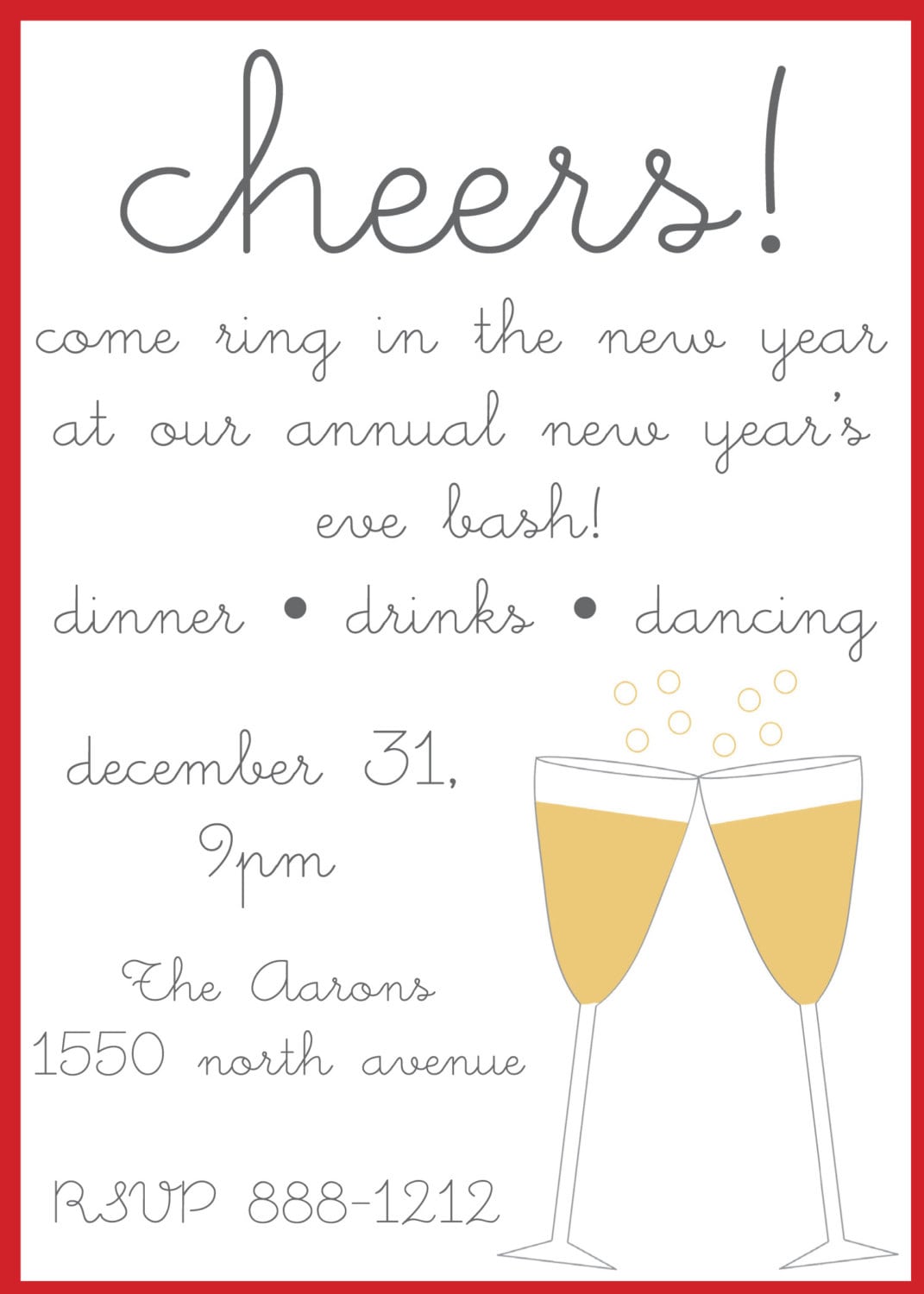 New Year Party Invitation Wording Efficient