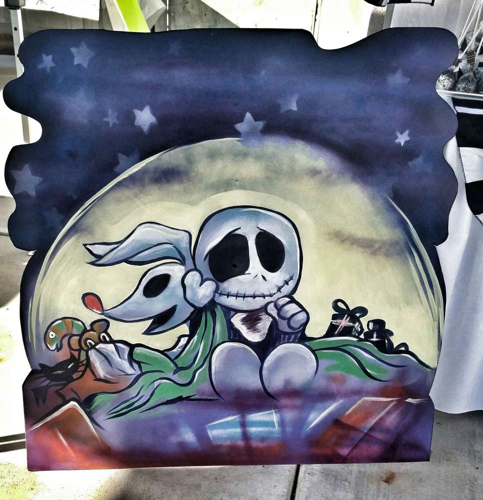 Nightmare Before Christmas Themed Baby Shower Cake