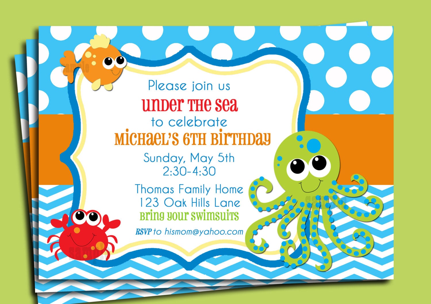One Fish Two Fish Baby Shower Invitations
