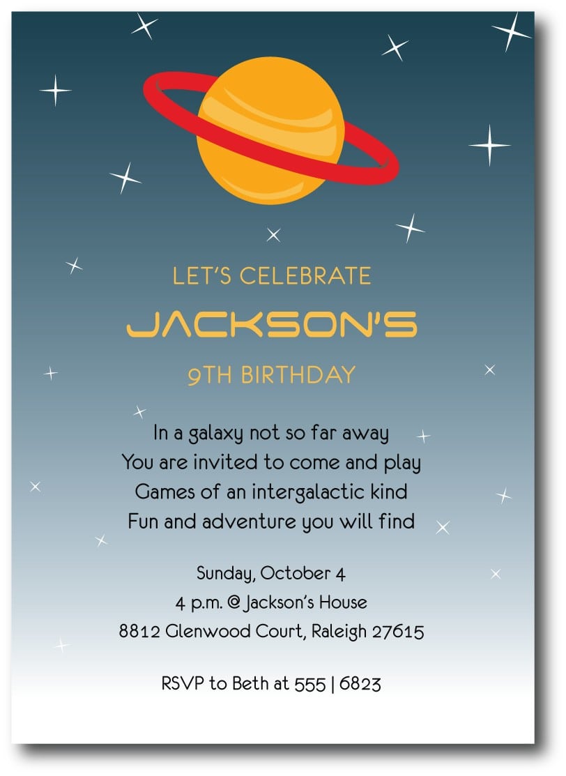 Outer Space Birthday Party Invitation Custom By Lilygirlpaper