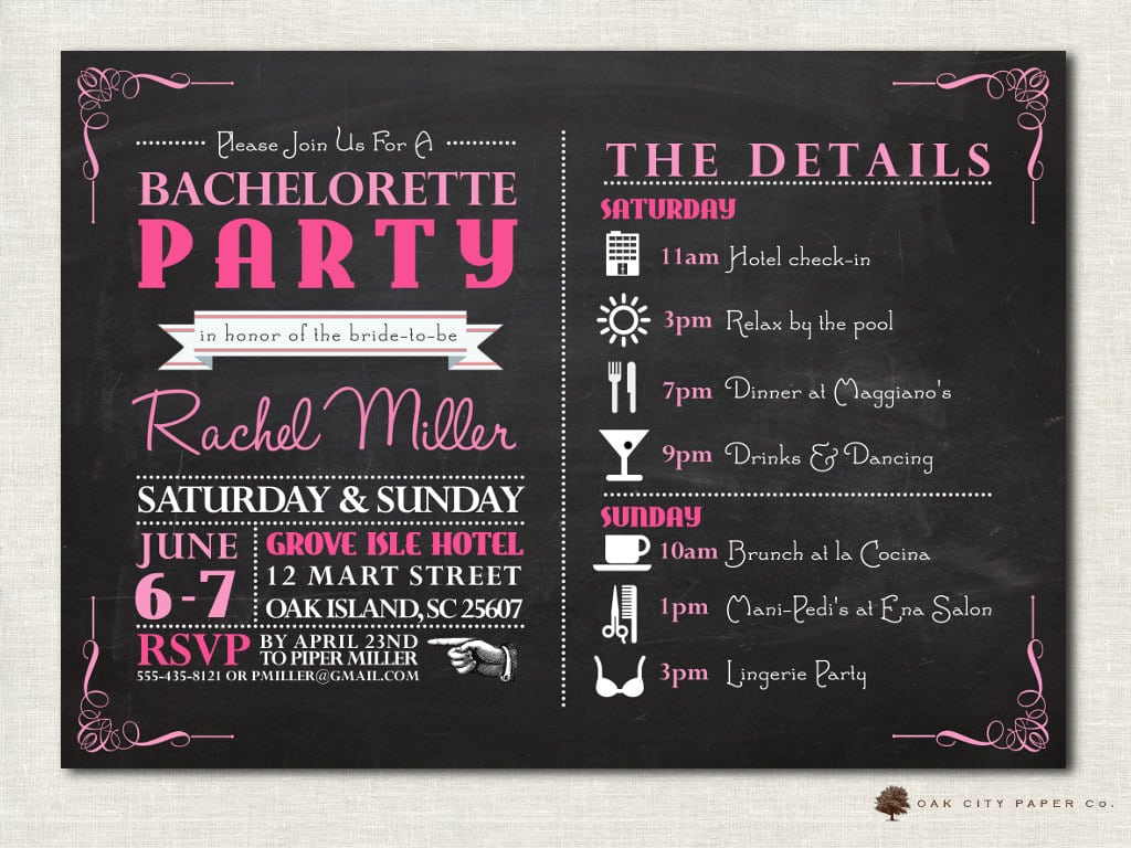 Party Invitations  Printable Bachelorette Party Invitations Free