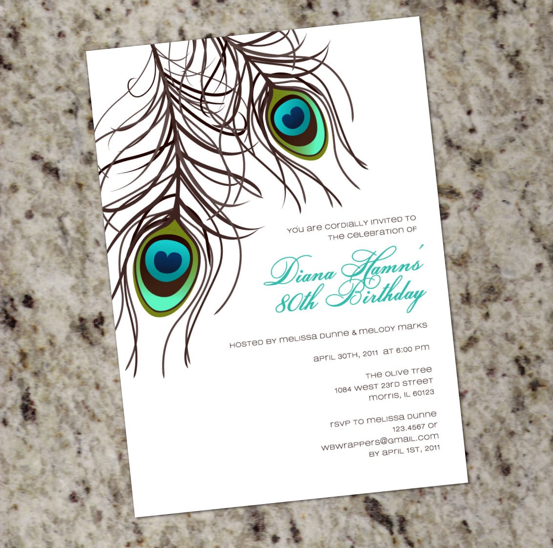 Peacock Invitation