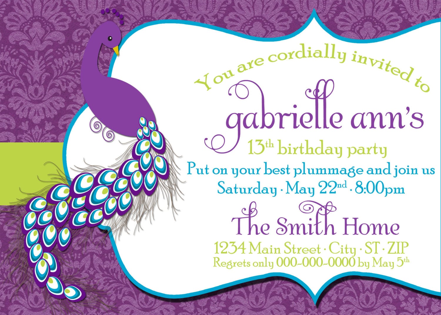 Peacock Invitations