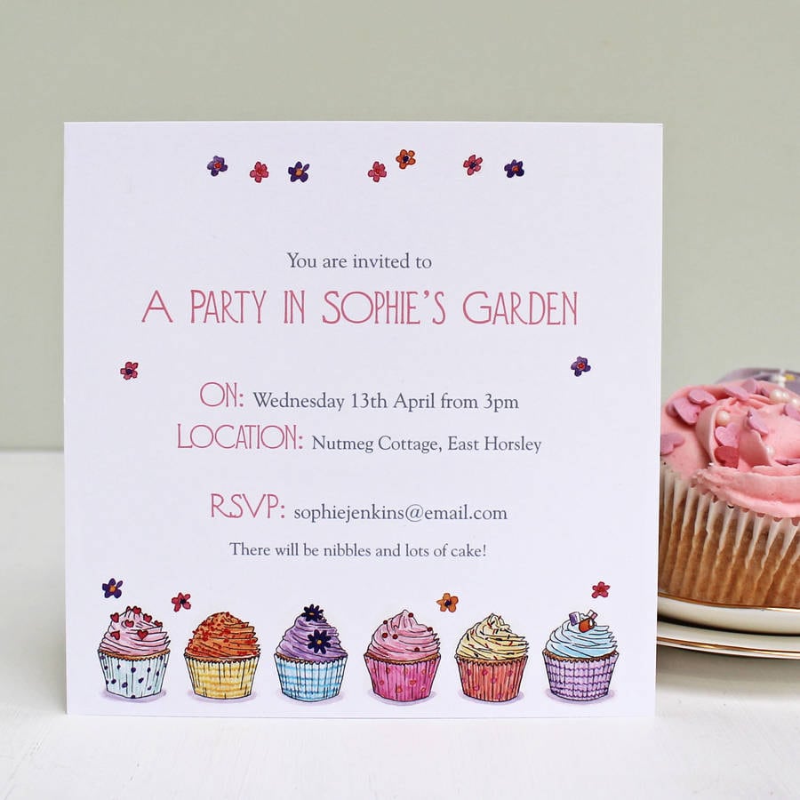 Personalised Cupcake Party Invitations By Love Give Ink