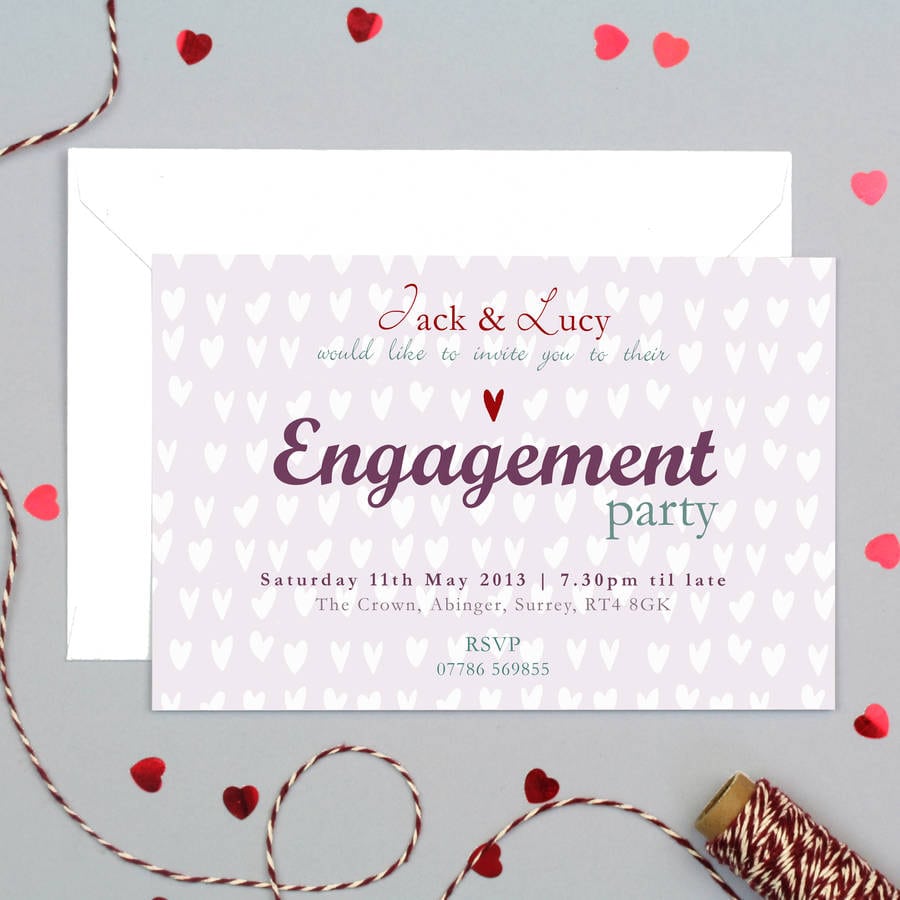 Personalised Engagement Party Invitation By Molly Moo Designs