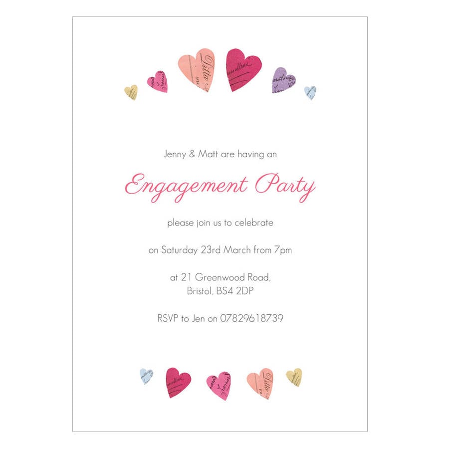 Personalised Engagement Party Invitations By Made By Ellis