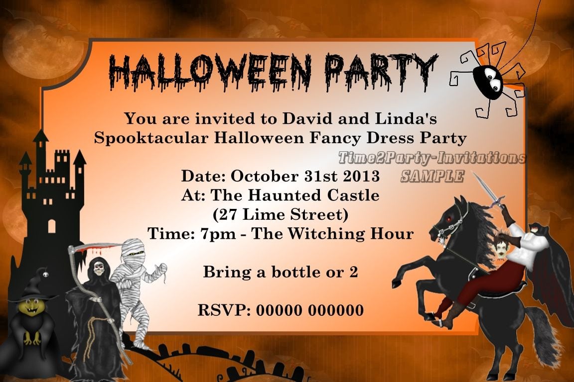 Personalised Halloween Fancy Dress Party Invitations Hal Des 4