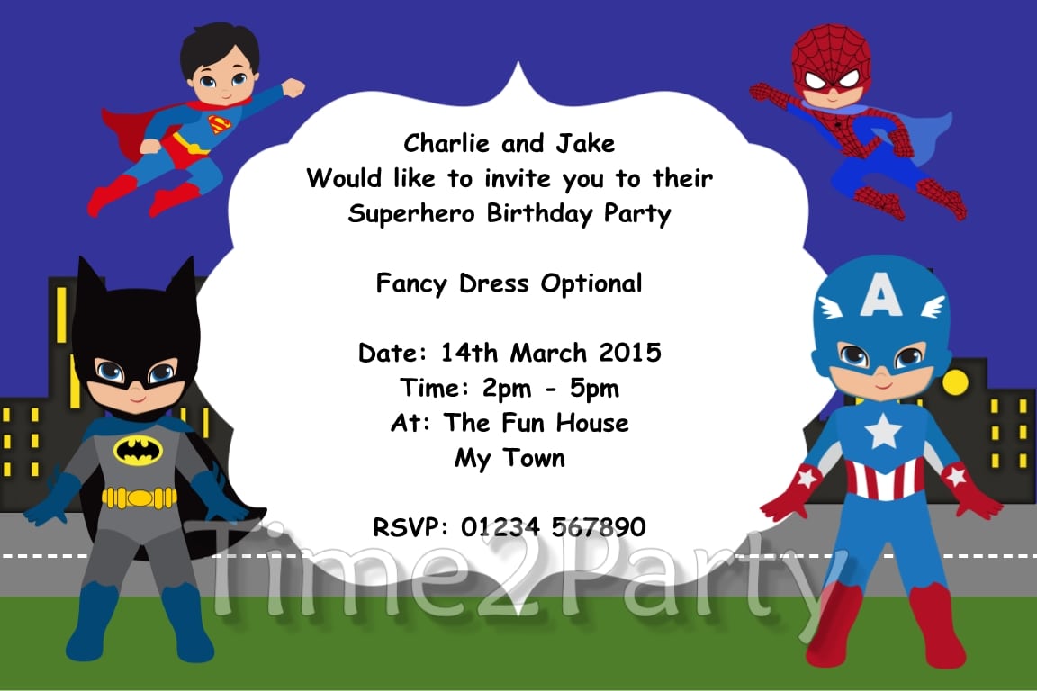 Personalised Kids Birthday Invitations