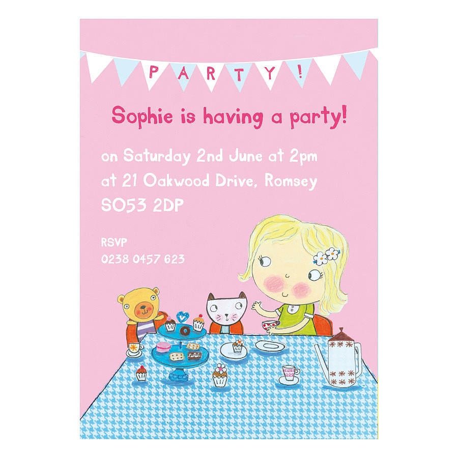 Personalised Kids Party Invitations  Personalised  Printable