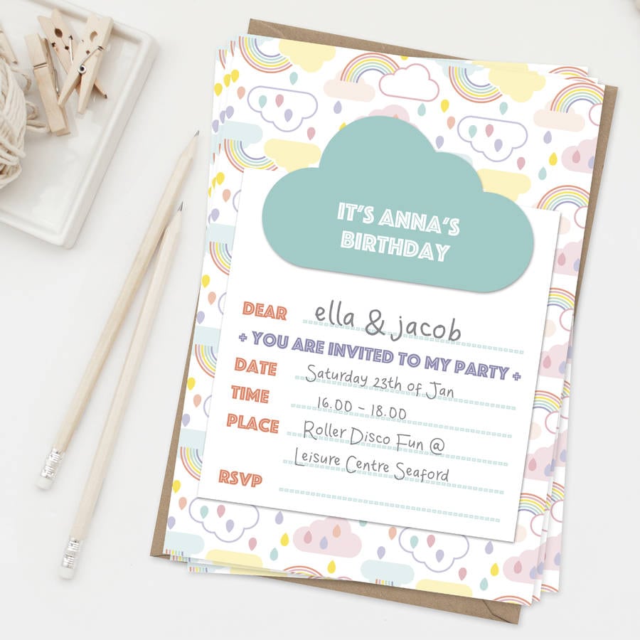 Personalised Kids Party Invites Set Of 10 By Onneke