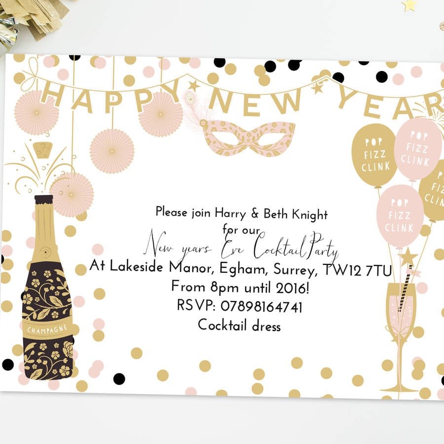 Personalised New Year's Eve Party Invitations By August & Grace