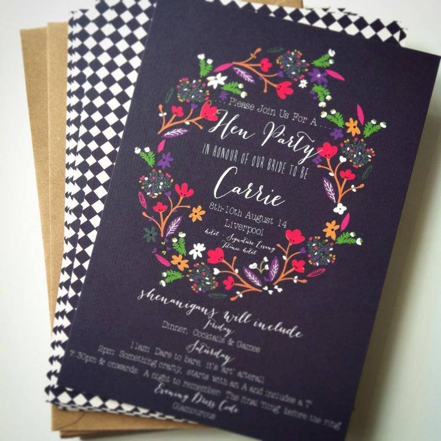 Personalised Vintage Floral Hen Party Invitations