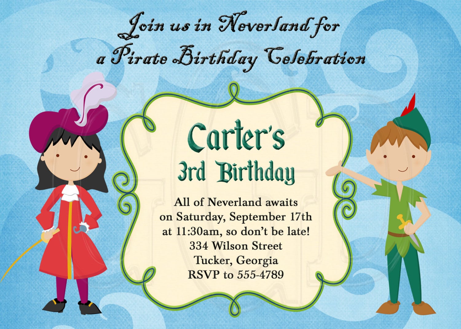 Peter Pan Invitation