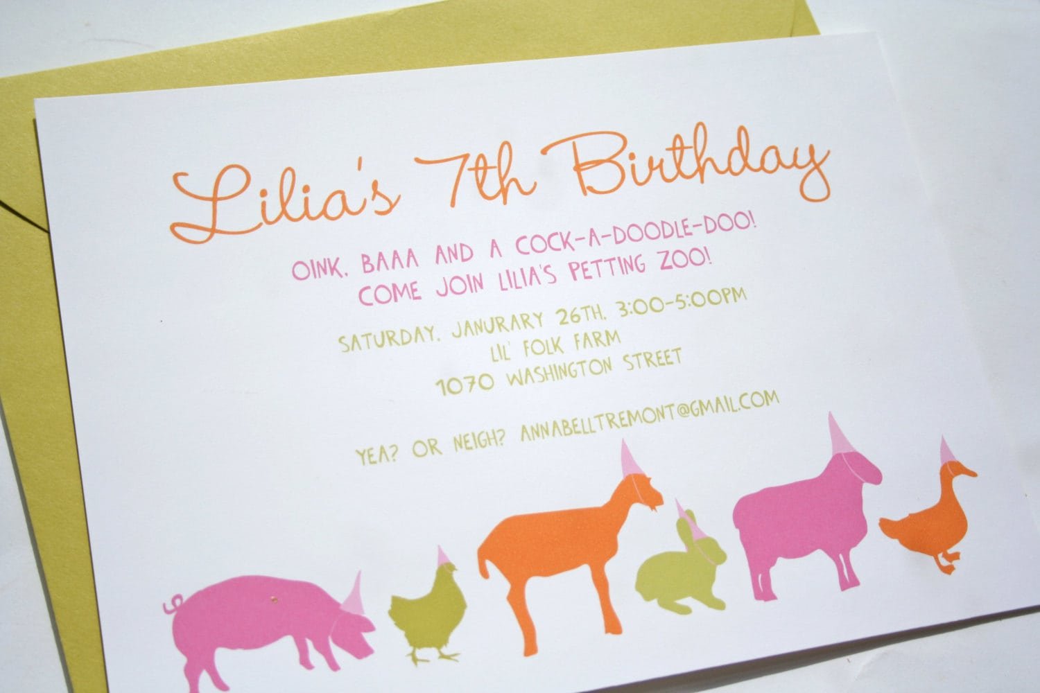 Petting Zoo Party Invitations
