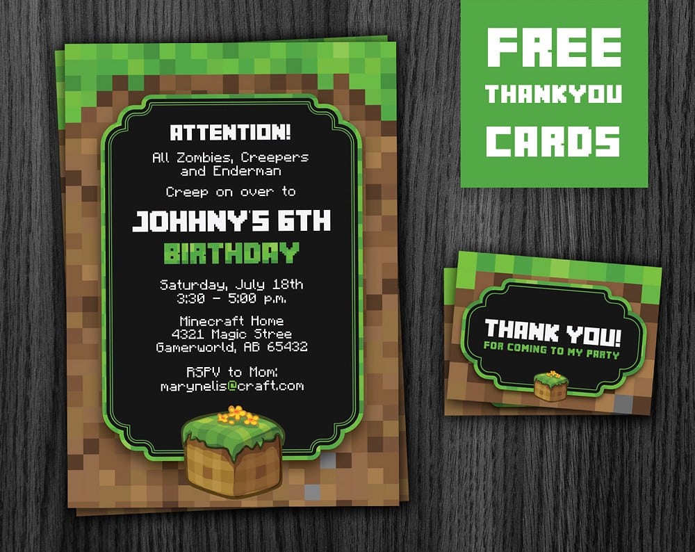 Phorest Studio Â» Minecraft Invitation Printable, Minecraft Party