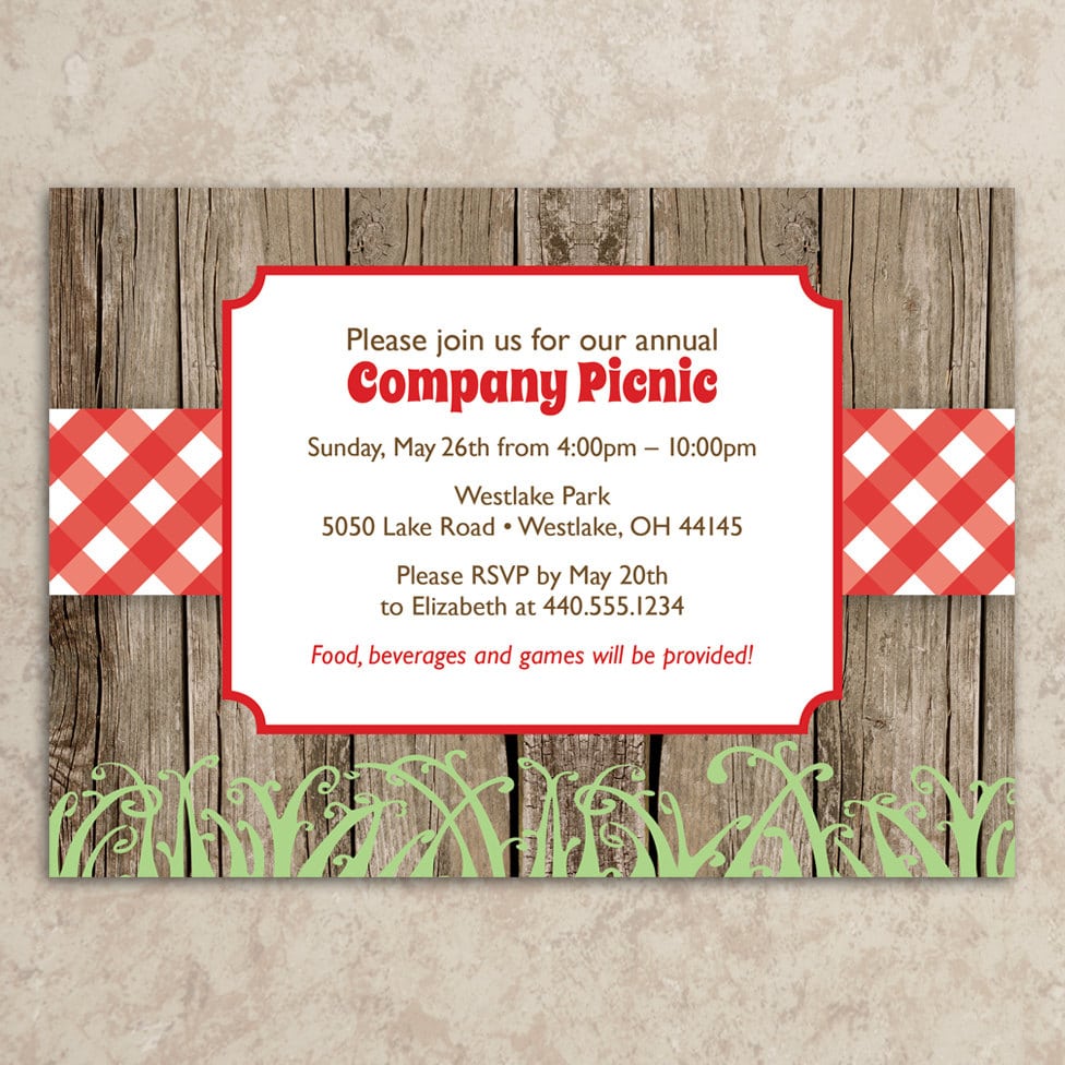 Picnic Invitation Diy Printable Jpeg Company Picnic