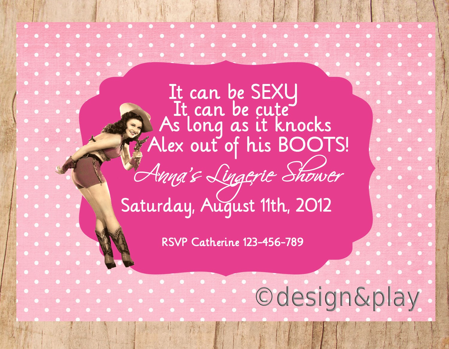 Pin Up Cowgirl Invitation Diy Bachelorette By Designandplay