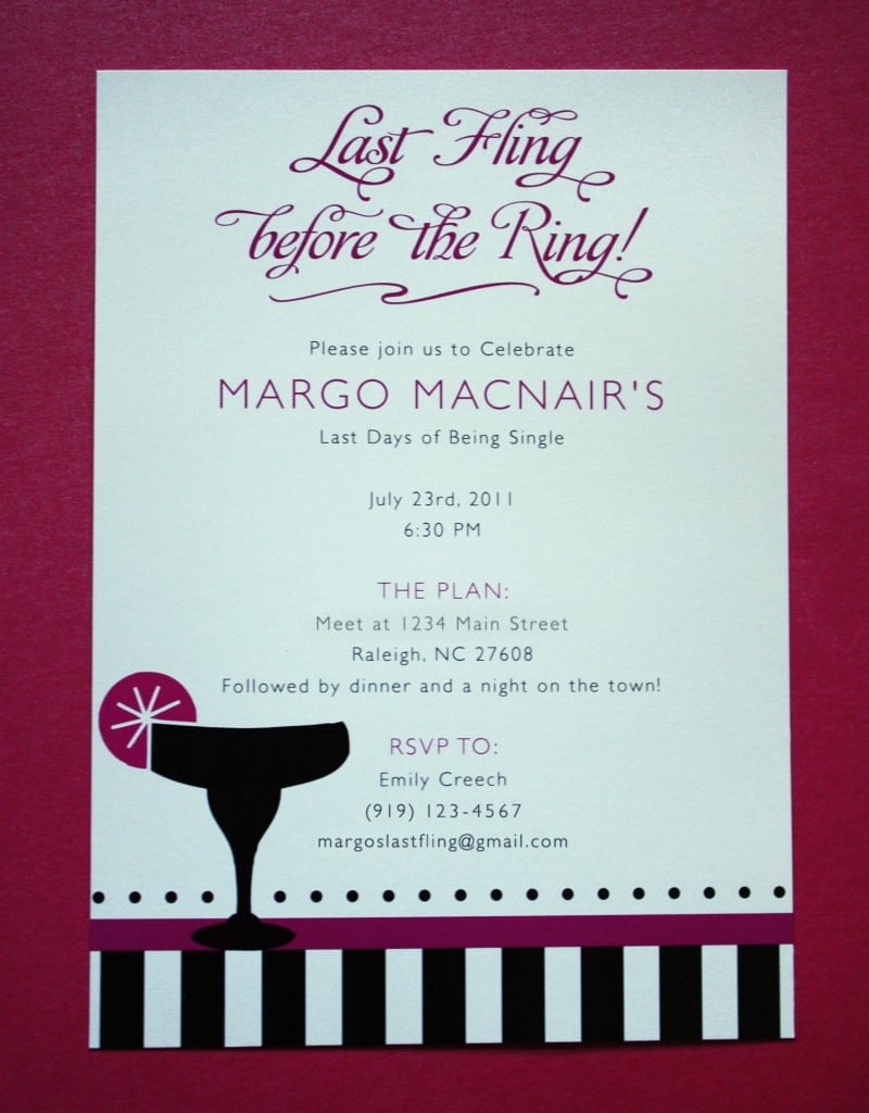 Pink And Black Margarita, Stripes And Dots Bachelorette Party