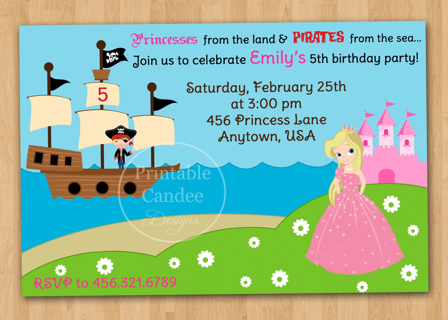 Pirate And Princess Party Invitations Template Free